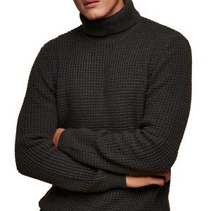 Topman | Sweaters | Mens Topman Turtleneck Waffle Knit Sweater Size Xs Grey  Nwt 449 | Poshmark